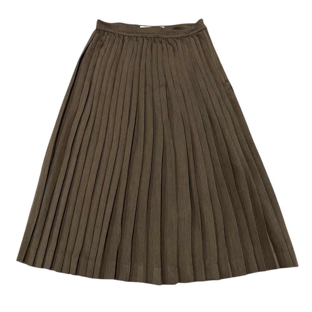 MaxMara Women’s Pleated Maxi/Midi Skirt Khaki Green Size 8 Designer Luxury